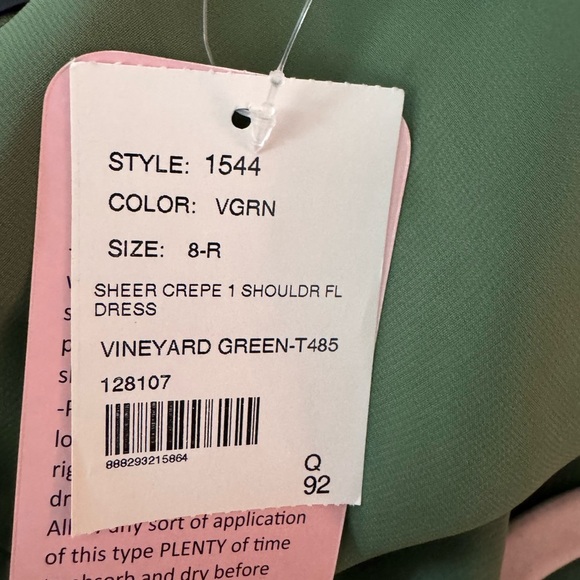 After Six One Shoulder Trumpet Gown With Front Slit Vineyard Green 8R - Picture 8 of 12